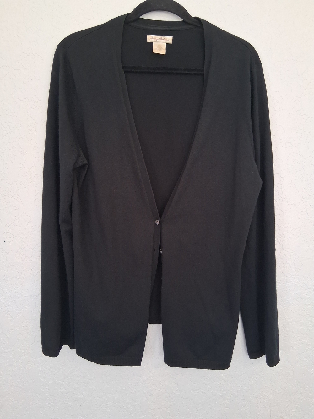 ​Tommy Bahama Large Black Silk Cashmere Blend Button V Neck Cardigan Sweater